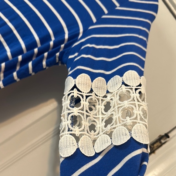 Notations Blue Asymmetrical Embellished Blouse - Picture 4 of 7